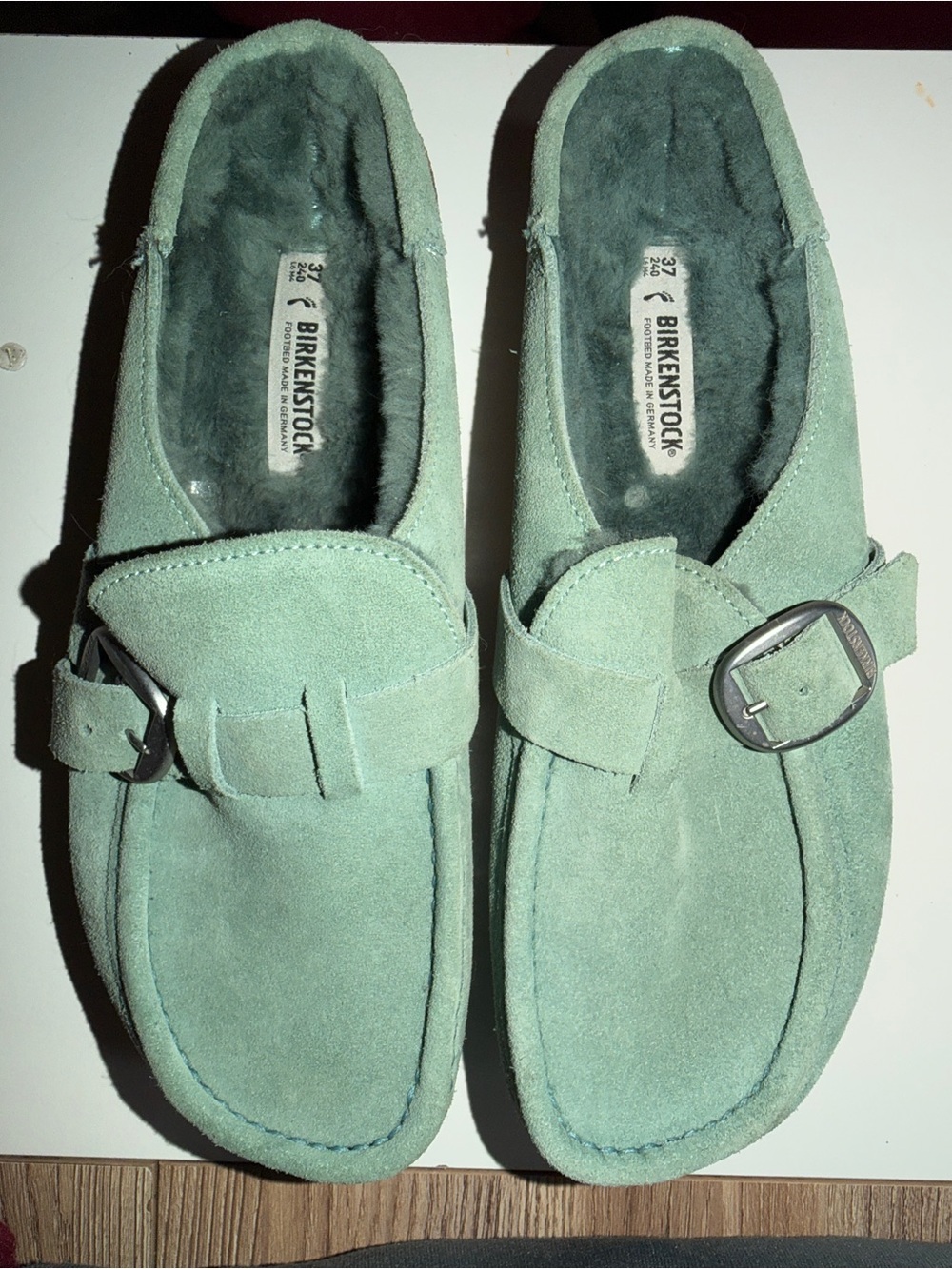 Birkenstock Women’s Suede Moccasins in Mint